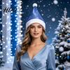Comfortable Holiday Hat Sequined Santa for Adults Sparkling Christmas Hat Festive Party Adult Costume with Pompom New Year Celebrations Shiny