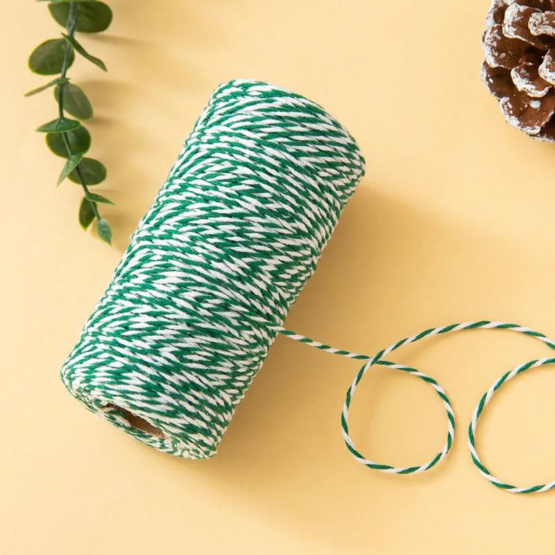 100 Meter/Roll Two Colors Cotton Baker Twine Rope Cord DIY Gift Crafts Wrap Christmas Wedding Decoration Gift Packaging String