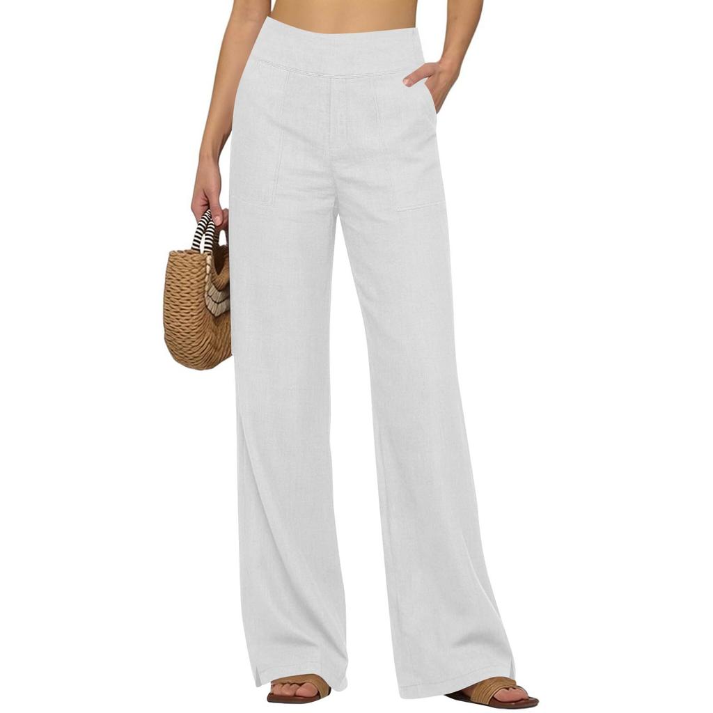 Women's Casual And Fashionable Color Loose Pants With Pocketes
