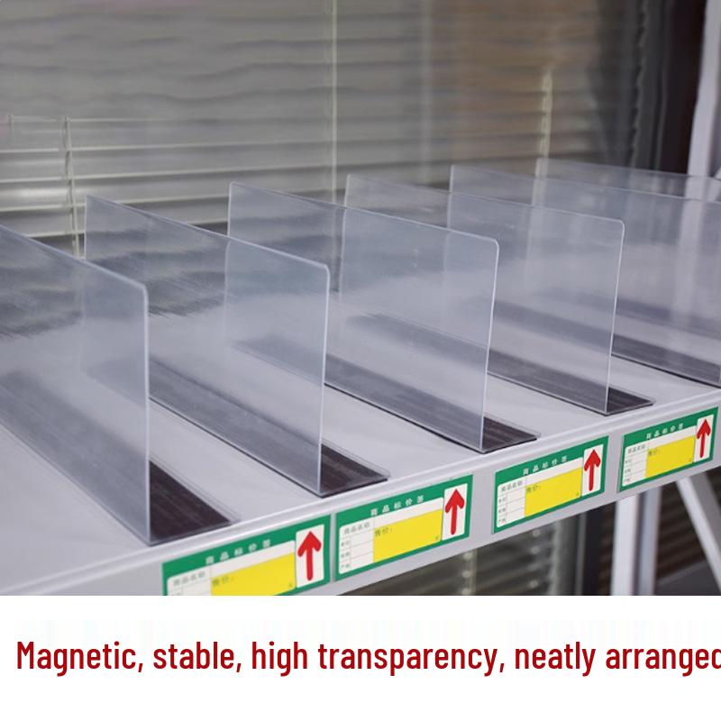 Supermarket Shelf Divider L-Shaped Magnetic Anti-Fall Separator