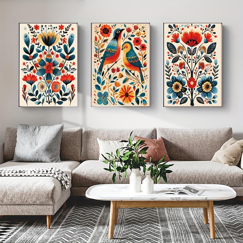 3pcs Frameless Animal and Plant Wall Art Posters, Color Murals Printed Canvas Pictures In The Study Room, Living Room Decoration