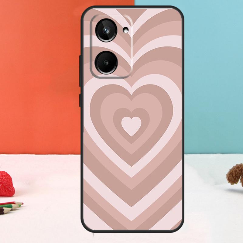 Latte Love Brown Heart Aesthetic For Realme 15 Pro GT6 GT7 10 11 12 13 14 Pro Plus C51 C53 C55 C61 C63 C65 C67 C75 C71 Case