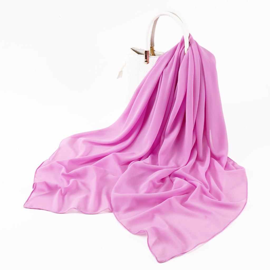 110*110CM Square Pearl Chiffon Hijabs Scarf Plain Solid Color Headwraps Muslim Women's Khimar Headscarf 45 Colors