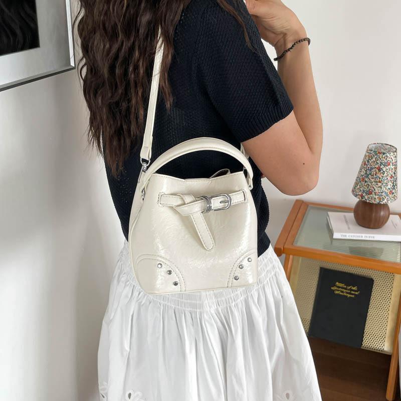 IELGY Handbag Summer Fashion One-Shoulder Messenger Bucket Bag