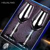 Set di 2 Calici da Vino in Cristallo Trasparente Diamantato Stile Lusso Leggero per Famiglia Bar Accessori Vino Regalo di Matrimonio Invio ad Amici e Anziani