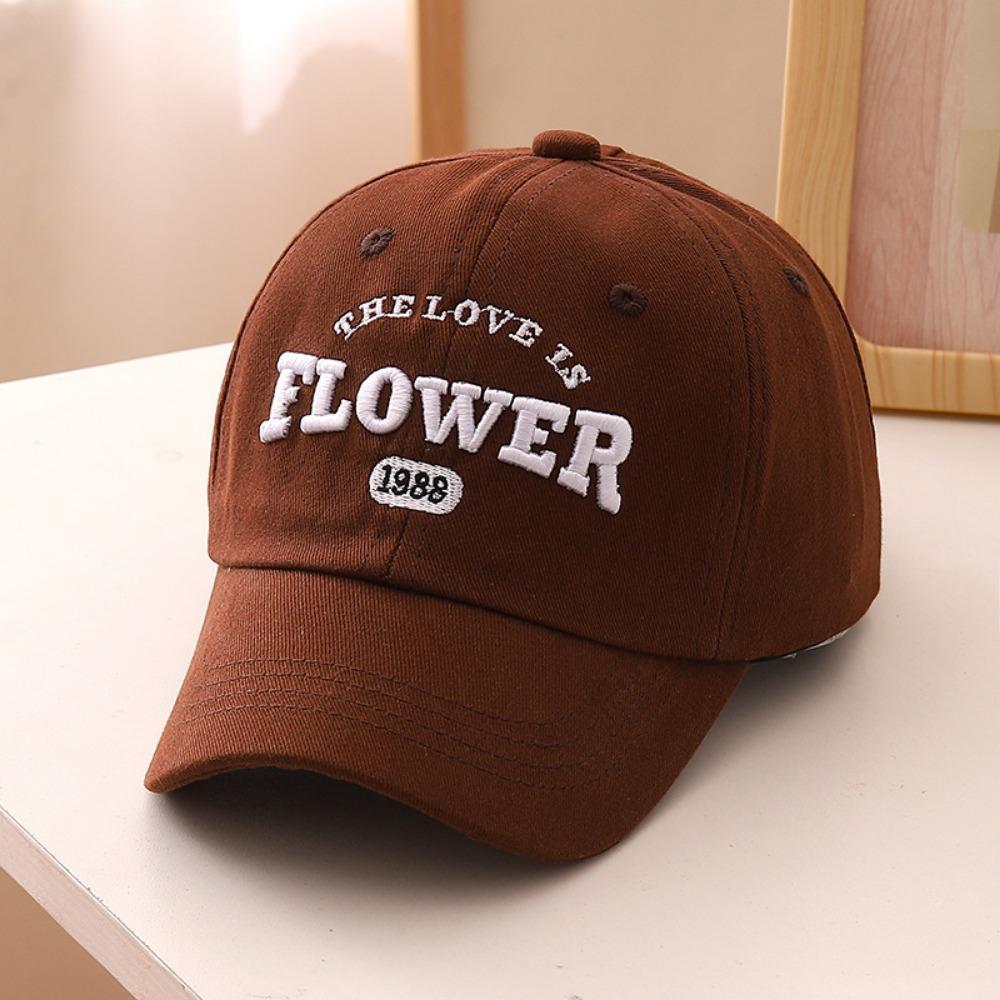 

Embroidery Baseball Caps Spring Autumn Kids Hats Casual Sun Hats For Boy Girl кофейный