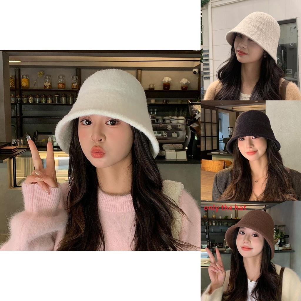 Solid Color Water Bucket Hat For Women Autumn Winter Stylish Sun Shield For Outdoor Use