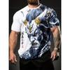 New Summer Men's Fashion T-shirt Personality Vintage Pattern Printed Men's T-shirt Top