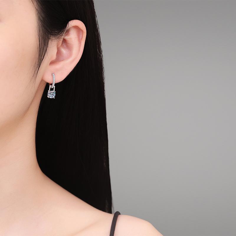 2ct Moissanite Earrings for Women Lab Grown Diamond Ear Studs 925 Silver Fine Jewelry Gift
