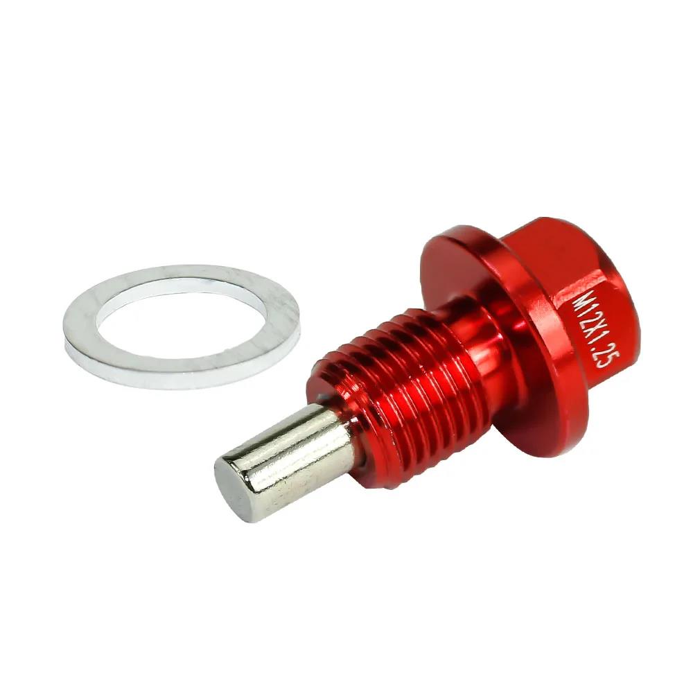 M12*1.25MM Magnetic Oil Drain Plug/Oil Sump drain plug Red Blue Black Gold Purple Silvery Green Gray Oil Drain Plugs 3