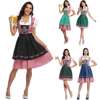 Womens German Bavarian Dirndl Dress Apron Oktoberfest Fancy Beer Maid Costume