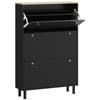 Shoe Cabinet for 24 Pairs, Narrow Shoe Cabinet with 3 Flip Drawers, Adjustable Shelves, Black