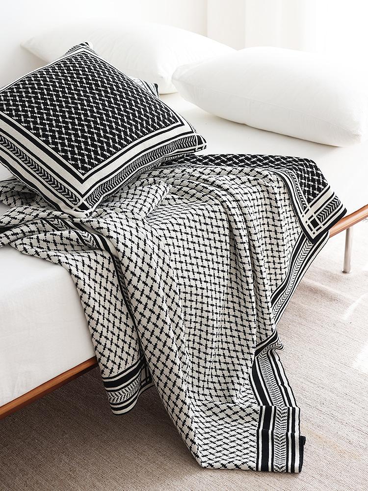 Nordic Blankets for Sofa Knitted Weave Throw Blanket Bed End Cover Office Air Conditioning Room Thickened Office Nap Blankets