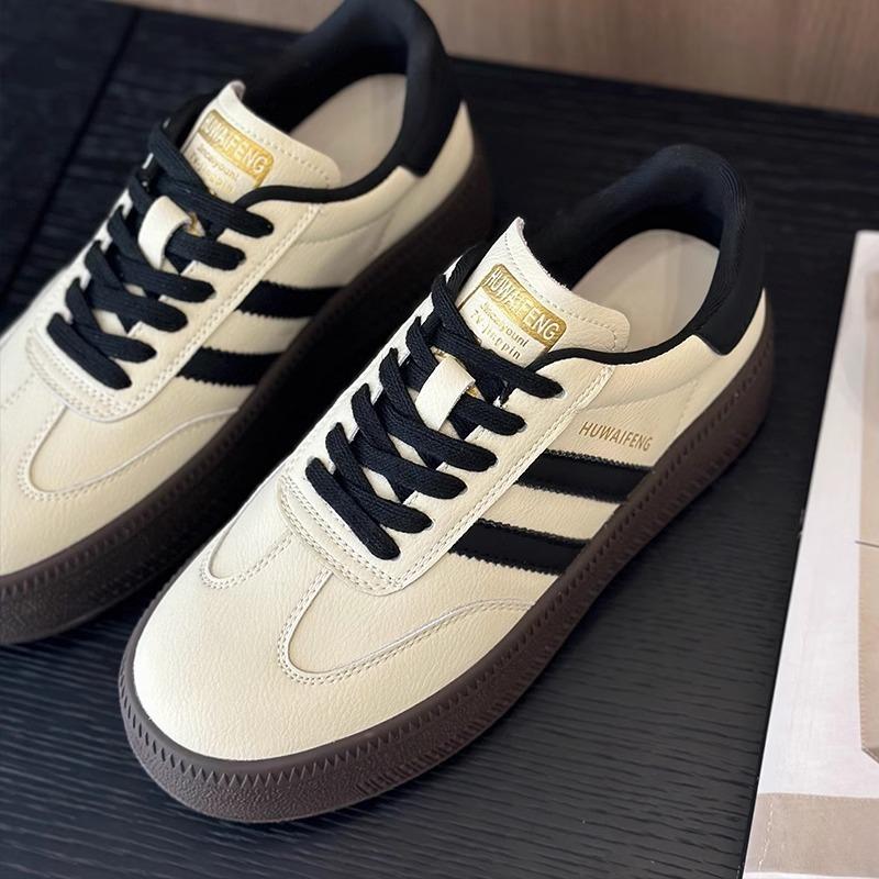 Genuine Leather Training Shoes for Women's Spring Thick Sole Elevated Board Shoes, Casual Sports Little White Shoes
