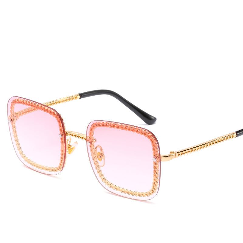 JYL TS Sunglasses 2446 Chain Frameless Square Women/5545