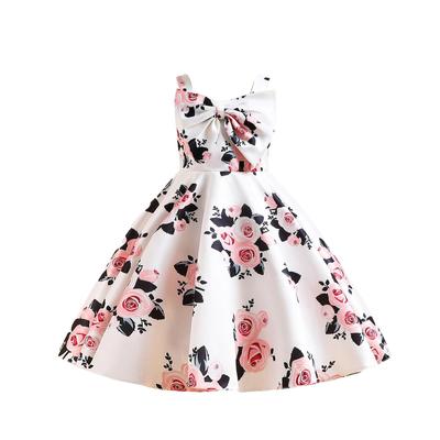 Formella barnklänningar Rosett Prinsessan Brudtärna Flickklänning Födelsedag Bröllop Barn Festklänning för tjej Värd Aftonklänning