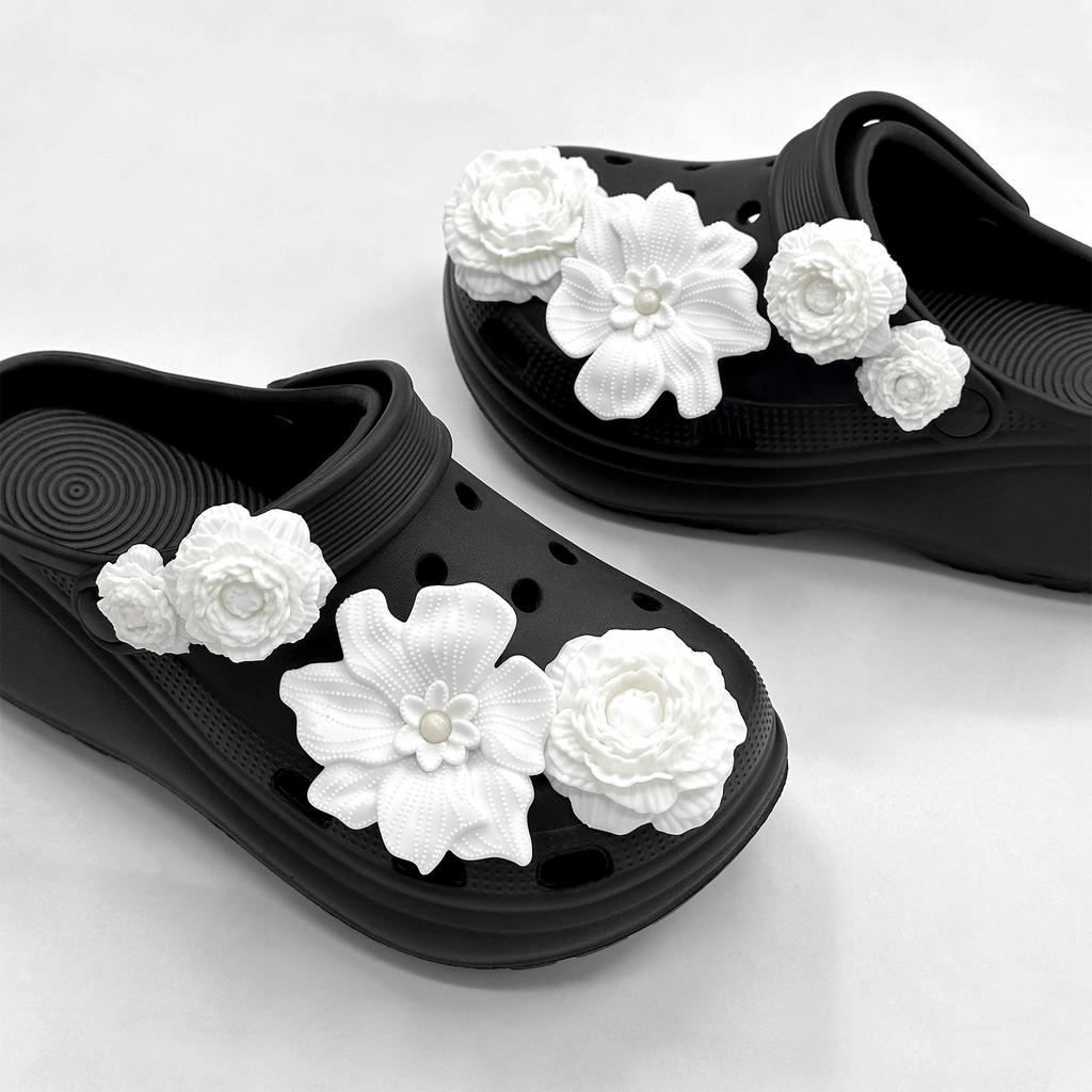 Removable Flower Shoe Charms for Clogs DIY Accessories Compatible with Various Hole Shoes Durable Lightweight Decorative Shoe Clips