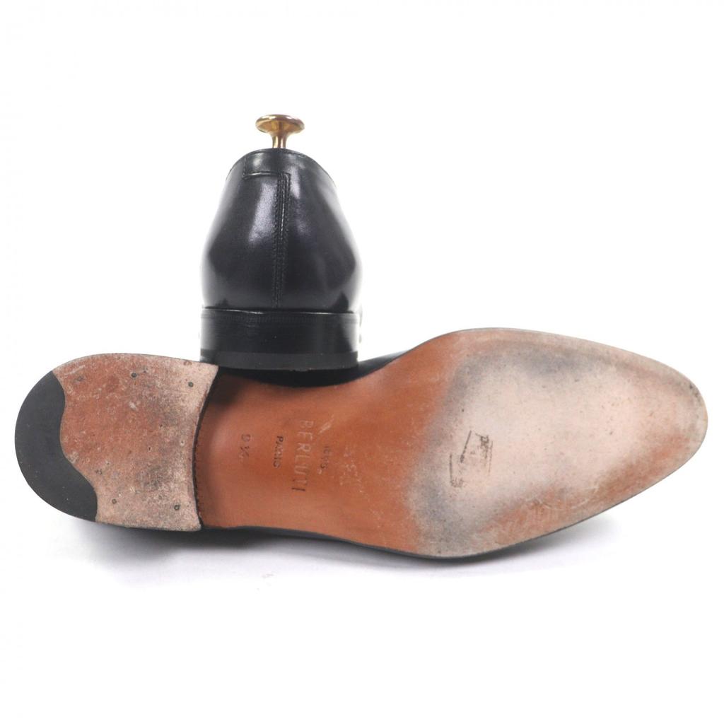 Great BERLUTI Loafers Gale Cursive Slippers Black Venice Calfskin Leather 9.5 Used