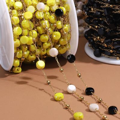 2meters 1meter Stainless Steel Crystal Stone Beaded Chain for Necklace Bracelet Jewelry Making DIY Iridescence Shiny Chains