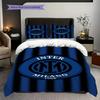 Biancheria da letto con stemma del Football Club Internazionale Milano (1 * copripiumino + 2 * federa, senza nucleo) Regalo di compleanno di Natale morbido e confortevole