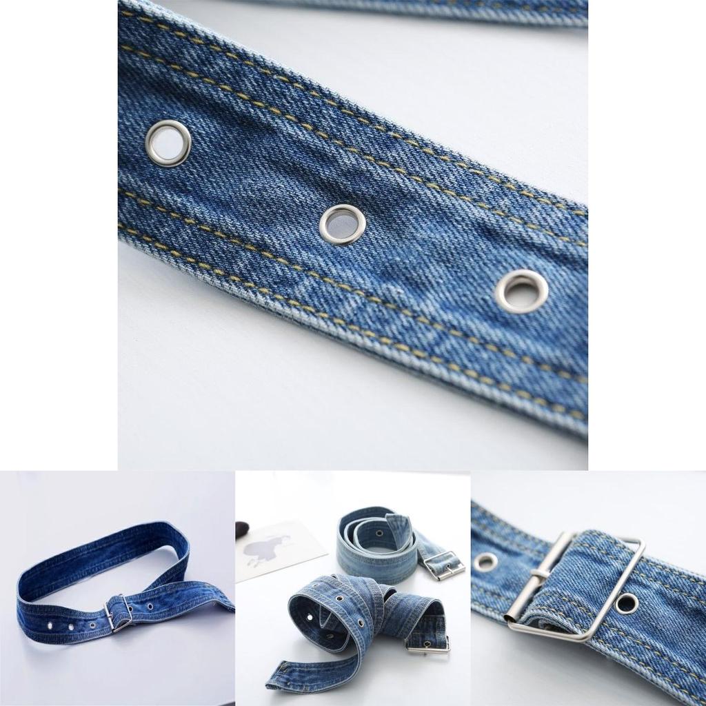 Blue Fashionable Womens Denim Belt For Skirts And Trench Coats Versatile Style 105cm
