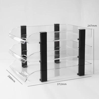 SOOCHOI 3-Tier Transparent Desktop File Organizer