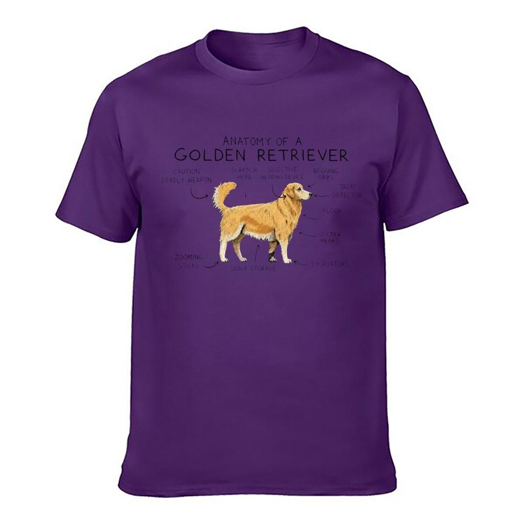 Anatomy Of A Golden Retriever Funny Dog Diagram Unisex Summer Washed Tee Loose Distressed Top