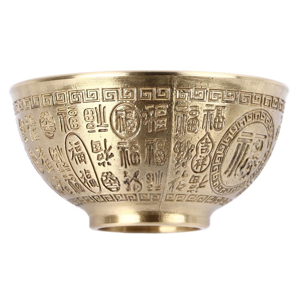 Gold Copper Decorative Bowl Brass Incense Temple Bowl Buddhist Offering Bowl For Home Decoration