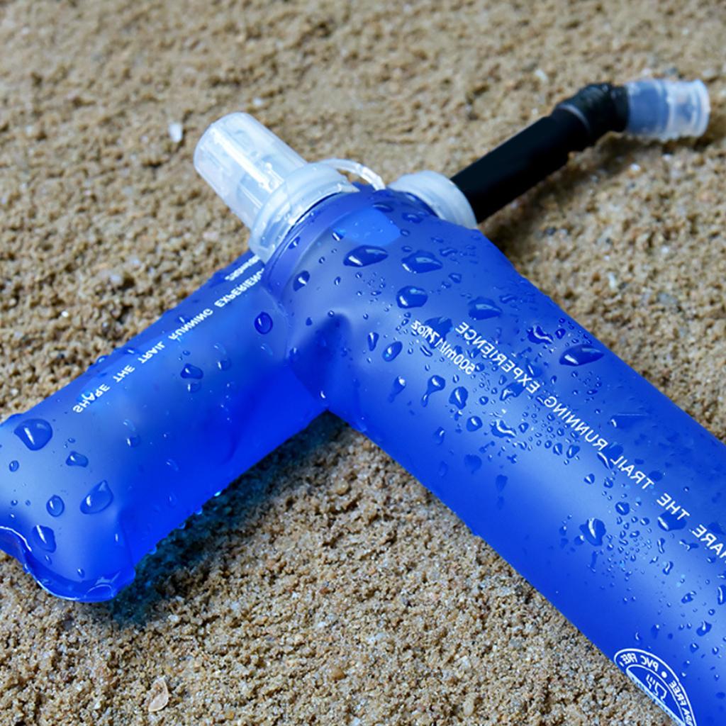 Portable Soft Flask Folding Water Bottle Reusable Handheld Soft Water Bottle for Outdoor Running Cycling Climbing