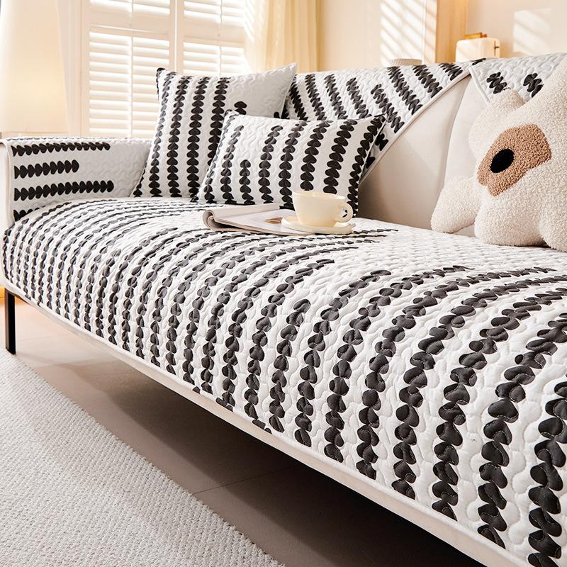 

Новый стираный хлопковый полосатый коврик для дивана с геометрическим рисунком, универсальная подушка для дивана, противоскользящая износостойкая наволочка для дивана, чехол для дивана 70x70cm 1pcs