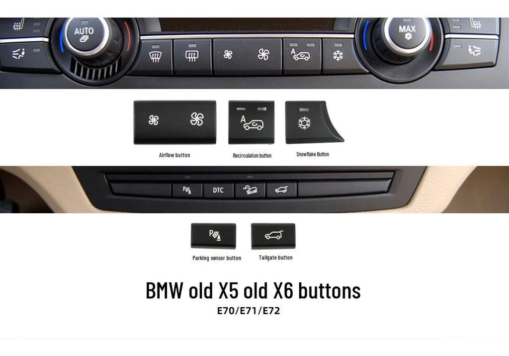 Botones de Aire Acondicionado, Portón Trasero y Radar de Aparcamiento para BMW X5/X6 E70/E71/E72