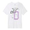 Alphabet Print Round Neck Casual Loose Short Sleeve T-Shirt Men Tops White HF3948-100