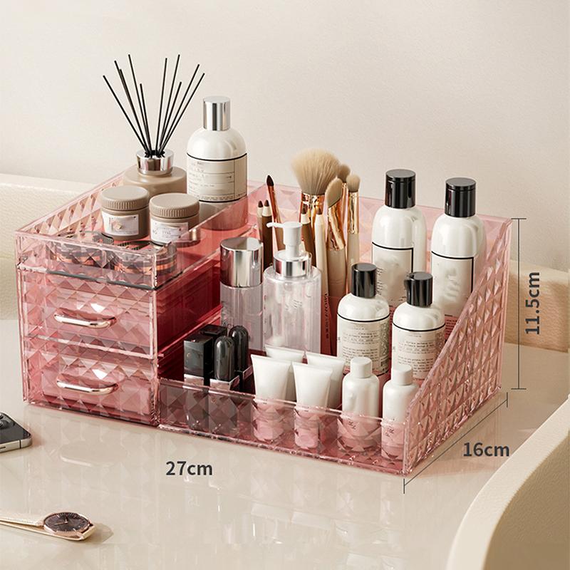Make-up-Organizer [Große Kapazität] Kosmetik-Organizer mit transparenter Schublade - Multifunktionaler Lippenstift- & Kosmetik-Organizer