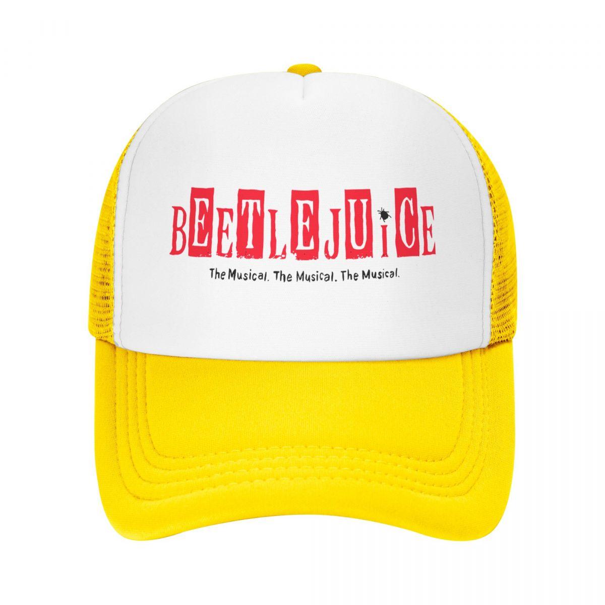 

Модная бейсболка с музыкальным дальнобойщиком Beetlejuice, регулируемая бейсболка для взрослых Тима Бертона с фильмом ужасов, летние шапки, кепки Snapback Trucker Hat