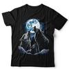 Wolf Tshirt Howling Moon Unisex and Native American Wolfpack Hipster Nature