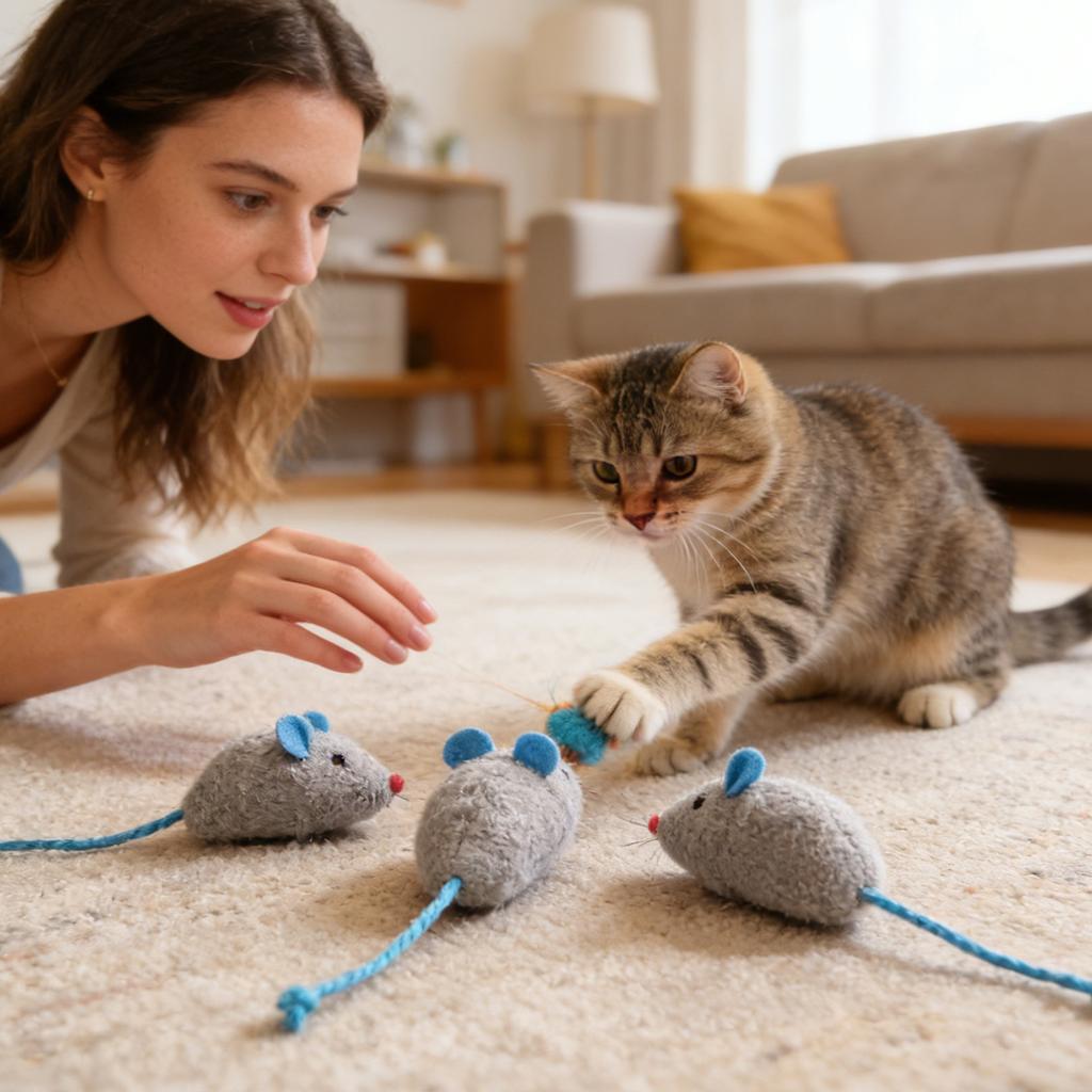 Catnip Plush Mouse Cats Toys Set, Interactive Cats Mice Toys With Silvervine & Catnip For Indoor Cats, Teething & Hunting Chew Toys, Value Pack