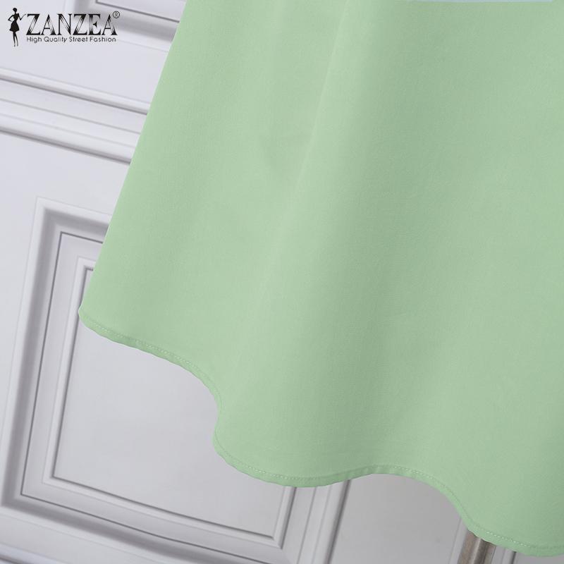 ZANZEA Women Casual Round Neck Summer Sleeveless Dress