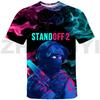 Bestseller im Sommer3D-Druck Standoff 2 T-Shirts für Herren Hip-Hop High Street Oversized T-Shirt Kinder Freizeit Anime Kurzarm