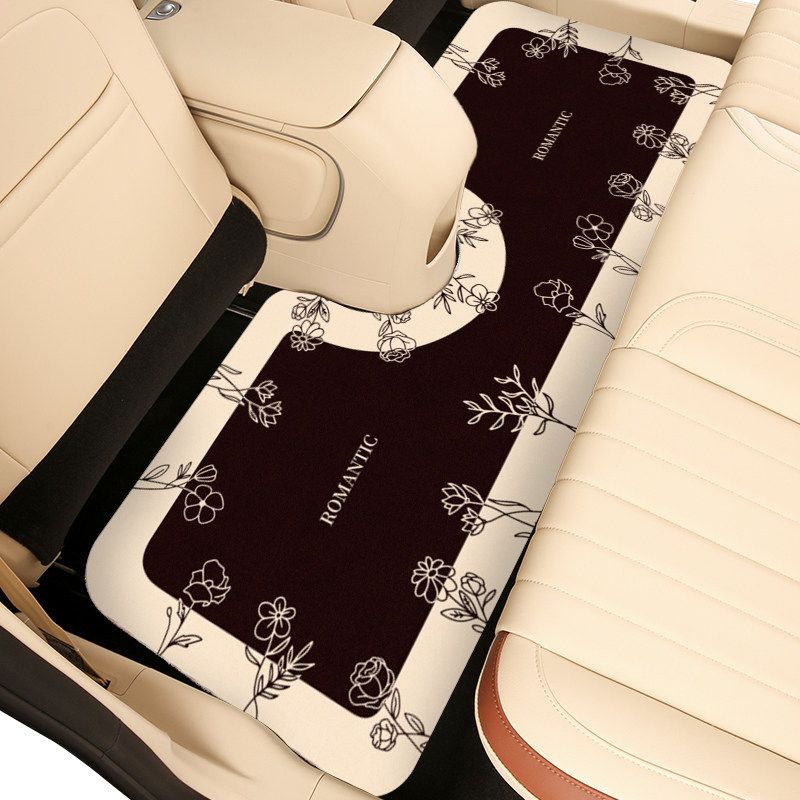 Mats, Retro French-Style Interior Decorative Mats, Non-Slip, Water-Absorbent, Easy-To-Clean Mats, Can Be Cut to Fit, Semi-Enclosed Car Floor Mats