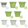 Warm Textured Resin Pots Large Flower with Drainage Holes And Tray Saucers, Ruffled Edge Planter Sturdy Planters for Hydrangeas Indoor Outdoor Plants,