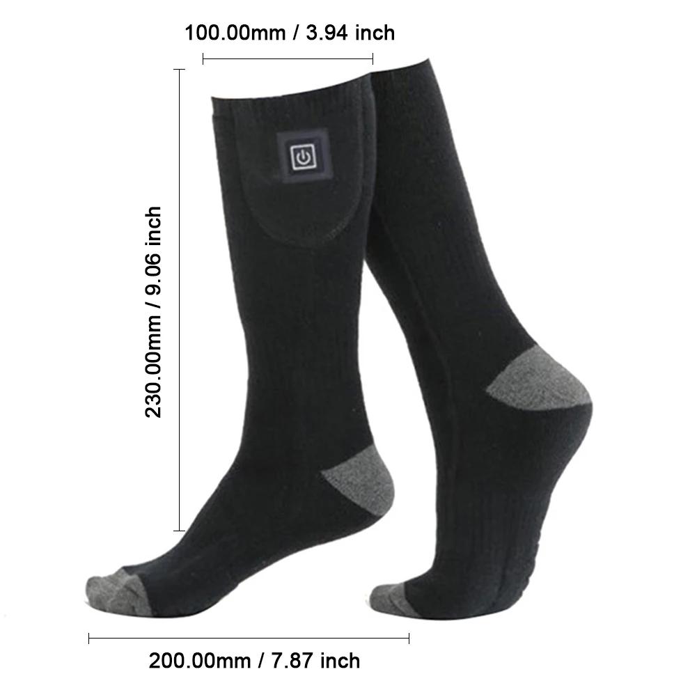 Elektrische Heizsocken 3 Temperaturstufen Winterheizsocken Kältefest Winter Warm Thermosocken zum Radfahren Camping Skaten