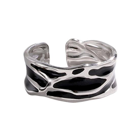 

Couple Ring Thin Adjustable Open Texture Minimalist Geometric Band Stainless Steel Design Finger Ring Jewelry Gift Men