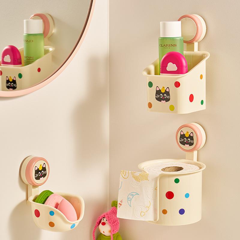 Badezimmer-TaschentuchboxNicht perforierte AufbewahrungsboxToilettenpapierboxWandmontiertBadezimmer-Saugbecher