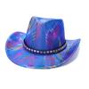Hot Sale Colored Western Cowboy Hat Festival Party Party Jazz Hat Peachy Top Men's and Women's Versatile Top Hat