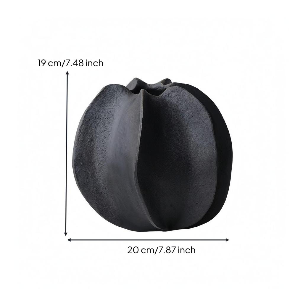 Sculptural Metal Sculpture | Vase Ornament, Minimalist, Tabletop for