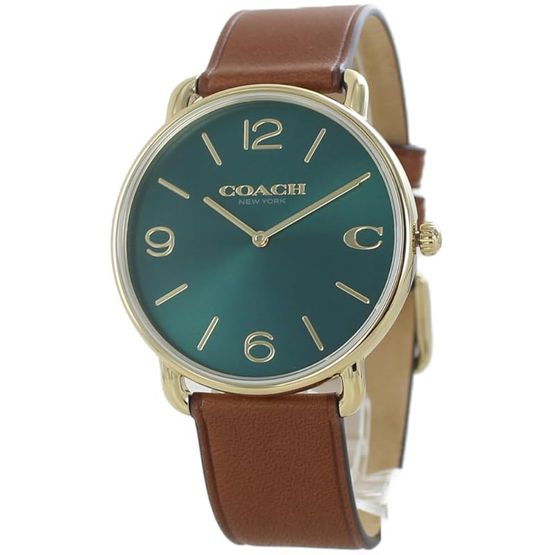 

[coach] watch men s slim Elliot leather belt brown green dial 14602698 [product]