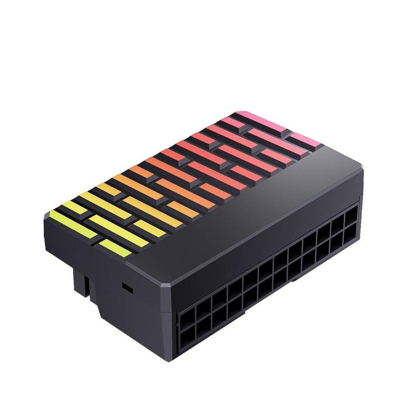 

24Pin Male To Female Motherboards Power Connector Plug For 5V 3Pin ARGB Synchronized Connection Vertical Shape чёрный