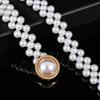 "Korean Style Rhinestone Pearl Waist Chain for Women – Fashionable, Sweet, Elastic Belt"