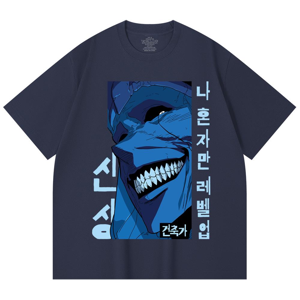 230 Gsm 100% Cotton Solo Leveling V16 Print Unisex Heavy Cotton T Shirt