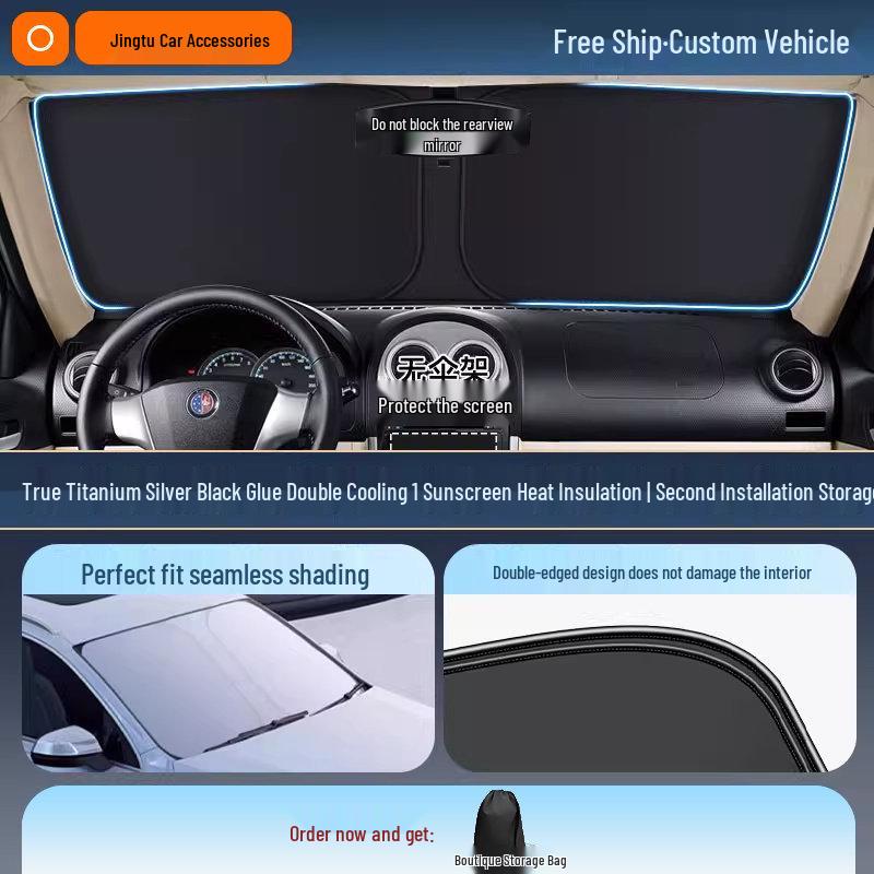 Geely Car Sunshade: Heat-Insulation Windshield Curtain for 25 Models, including Xingyue L, Xingyuan, Xingrui, Emgrand, Boyue L, and Panda MINI.